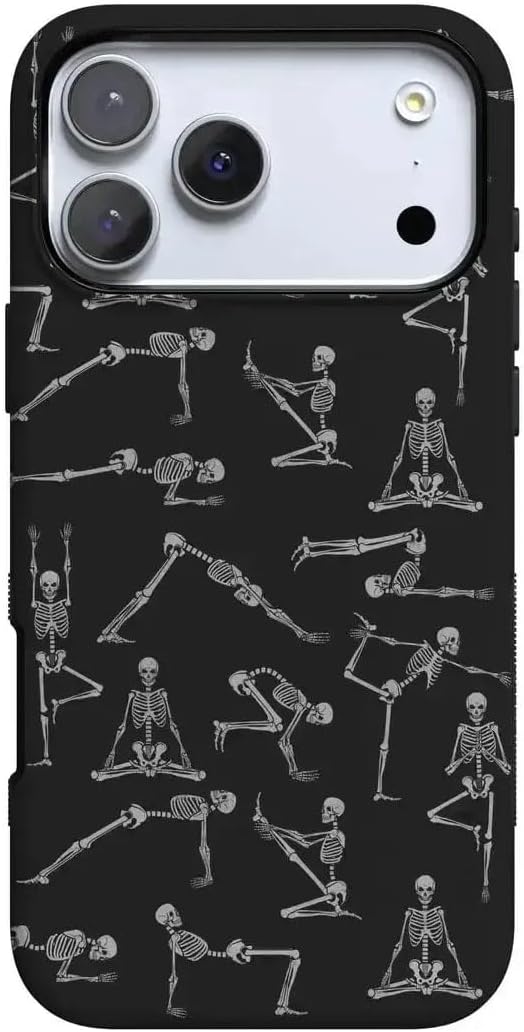 Casely iPhone 17 Pro Case - Bold Skeleton Yoga Design