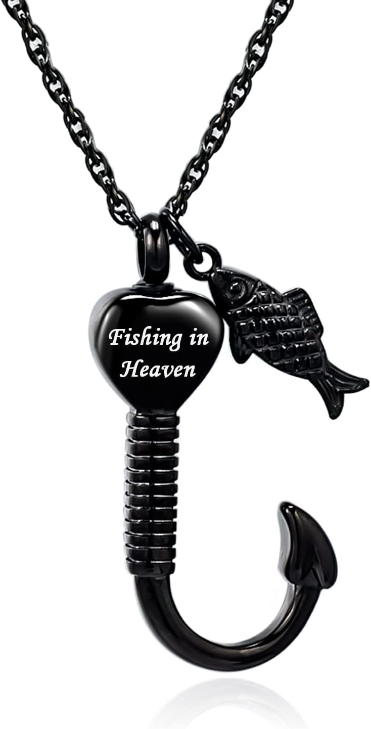 Heavenly Fish Hook Cremation Pendant