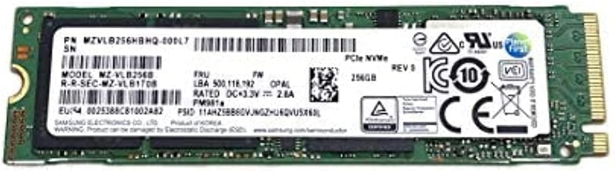 Samsung SSD 256GB PM981a M.2 2280 PCIe Gen3 x4 NVMe Drive