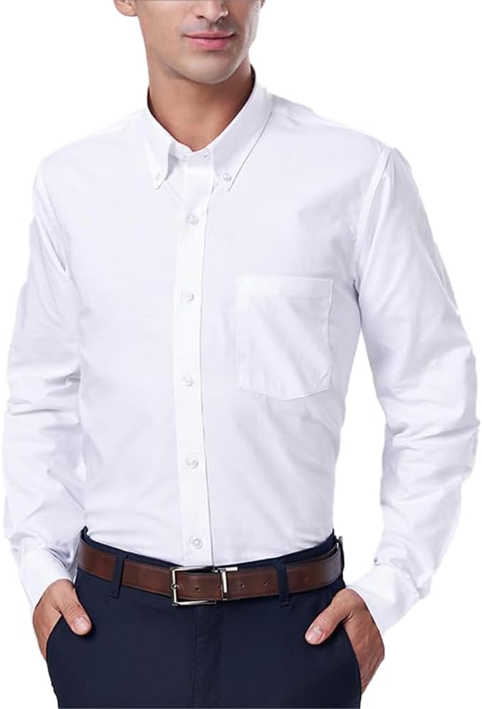 Cotton King Mens Shirts - 100% Cotton Long Sleeve Button Down