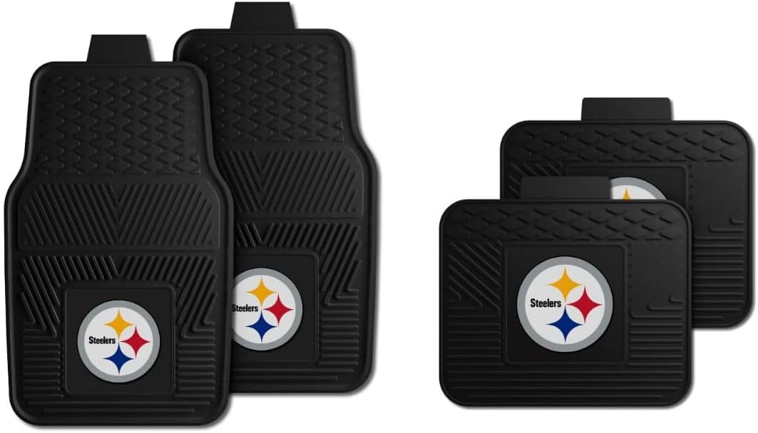 Fanmats Pittsburgh Steelers Car Mats Set of 4 for All Weather