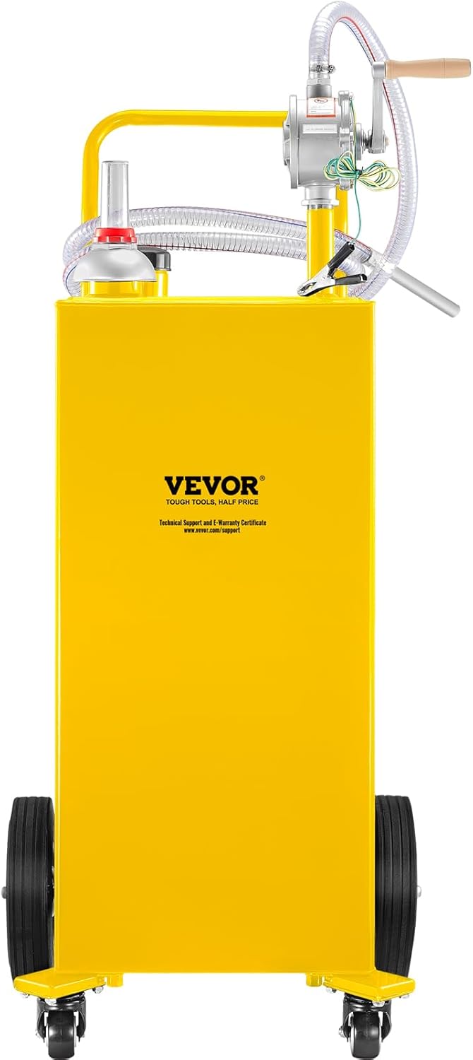 VEVOR 30 Gallon Fuel Caddy with Manual Transfer Pump for Easy Use