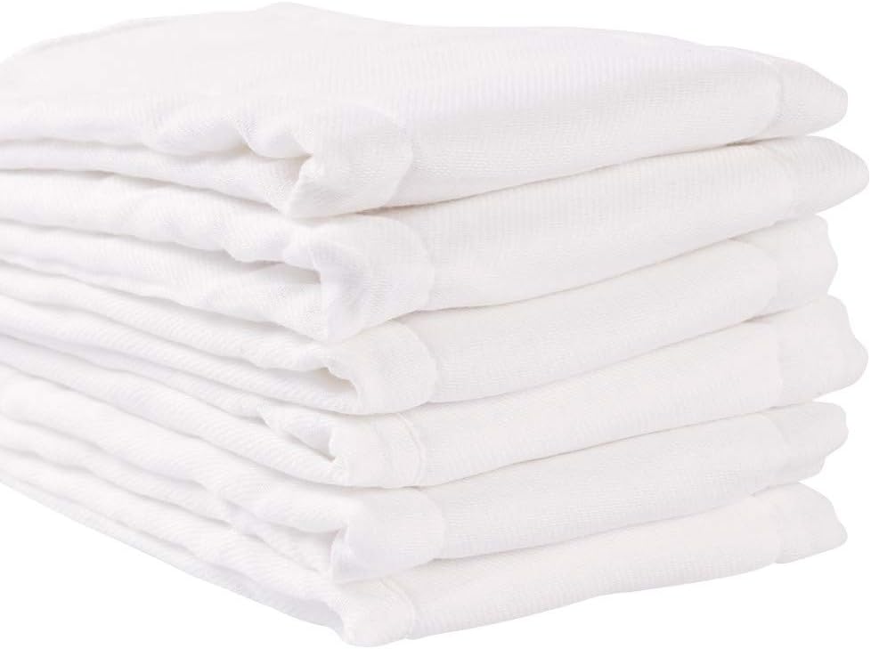Premium 6 Ply Cotton Cloth Diapers by Fasoar - Baby to Toddler, Washable & Eco-Friendly (6 Pack)