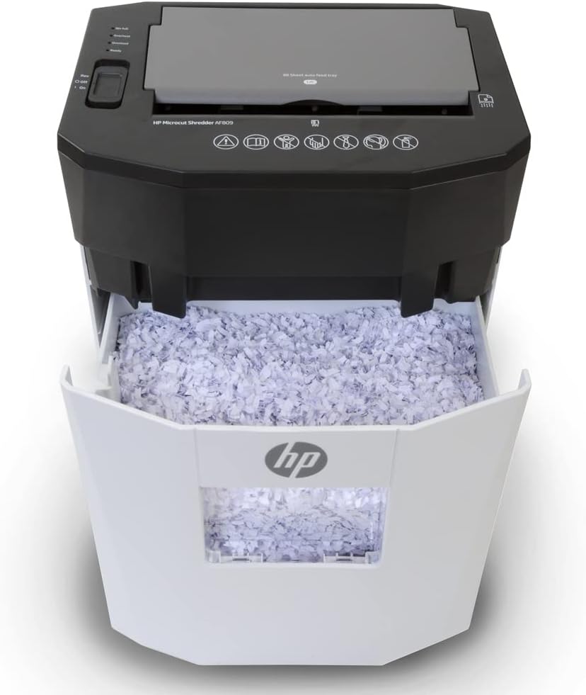 HP Paper Shredder Micro Cut for Home Use with 80-Sheet Auto Feed