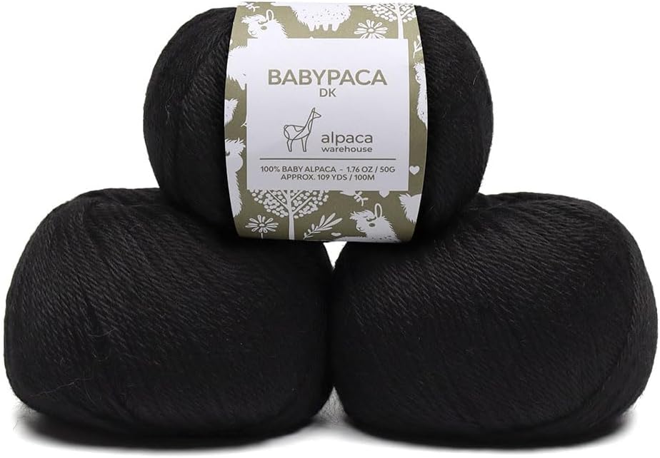 100% Baby Alpaca Yarn Wool Set of 3 Skeins for Knitting