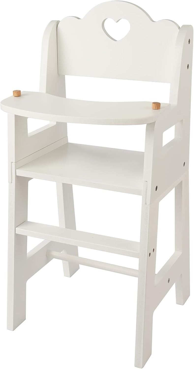 Wooden Doll High Chair for Pretend Play