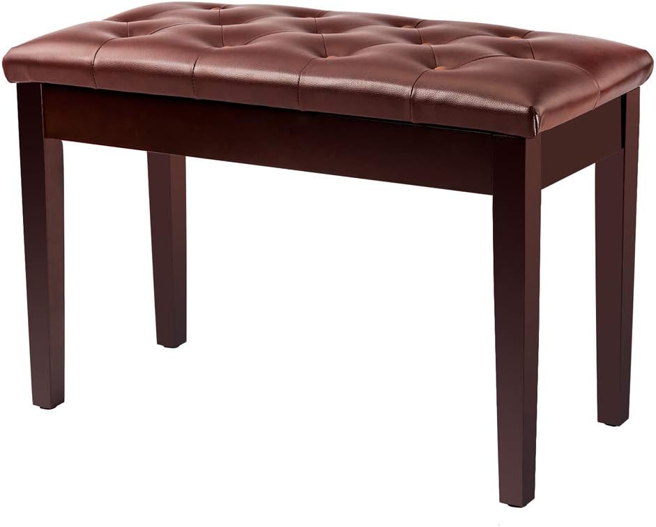 Bonnlo Duet Piano Bench with Music Storage and Padded Cushion