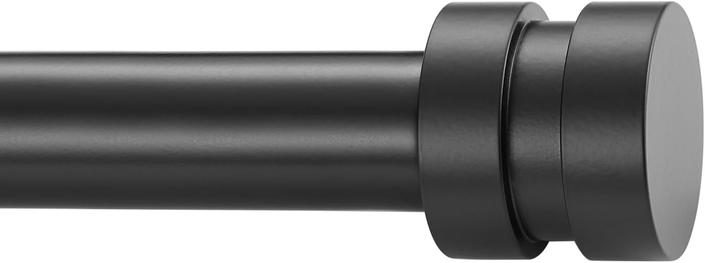 Adjustable Matte Black Curtain Rod Set - Heavy Duty for Stylish Windows