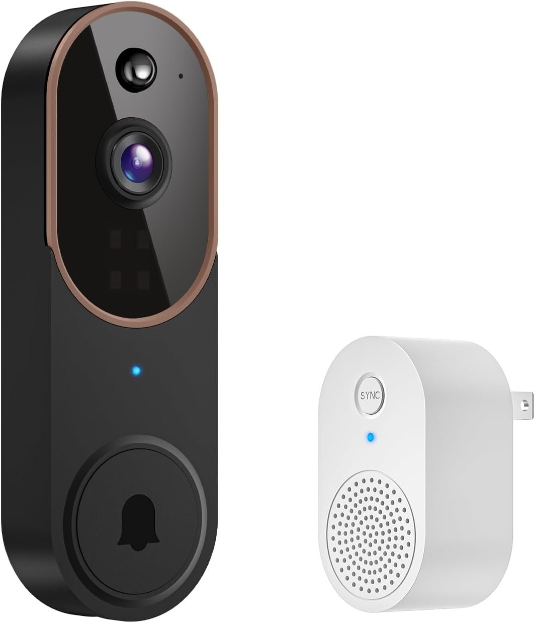 Wireless Doorbell with AI Detection & Night Vision