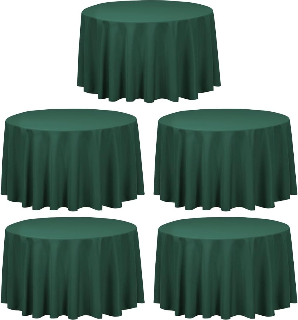 108 Inch Round Tablecloths in Hunter Green for Any Event