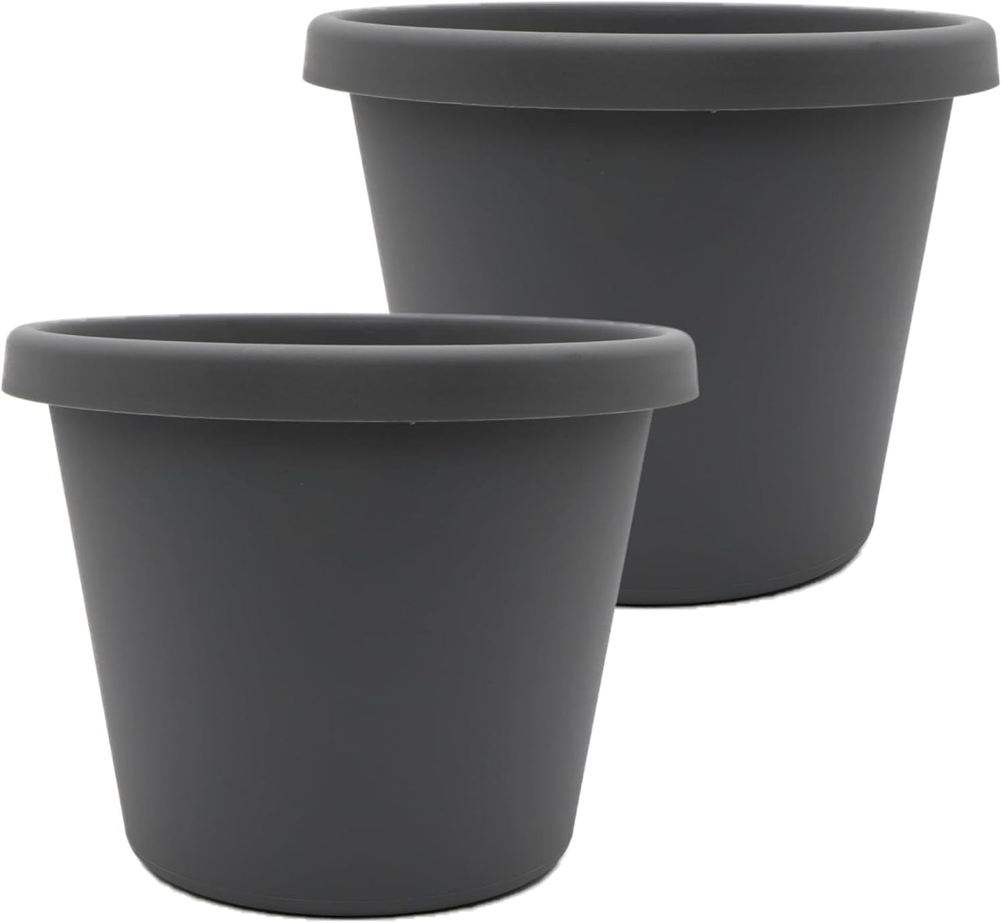 24 Inch Round Prima Planter - Durable Large Plastic Pot Set