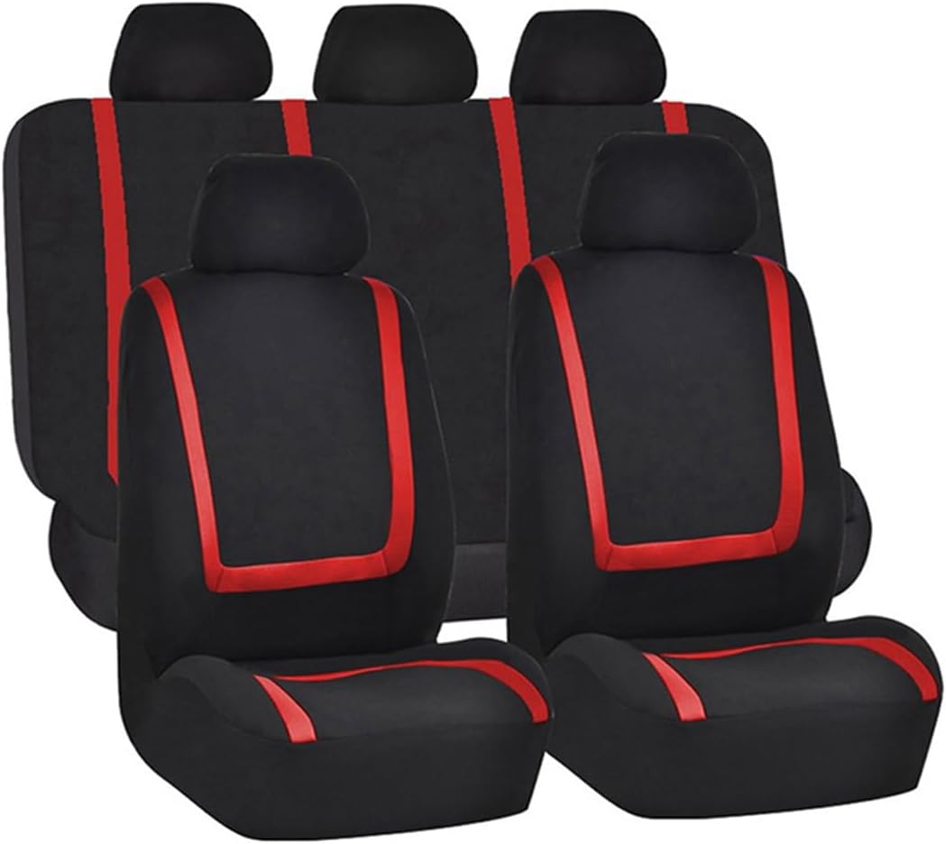Breathable Red Car Seat Covers Set