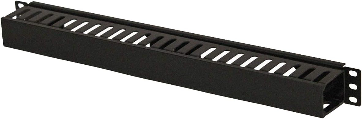 NavePoint 1U Plastic Rack Mount Horizontal Cable Manager Duct