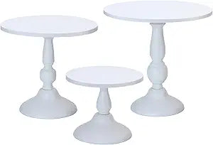 Set of 3 White Cake Stands for All Your Dessert Needs