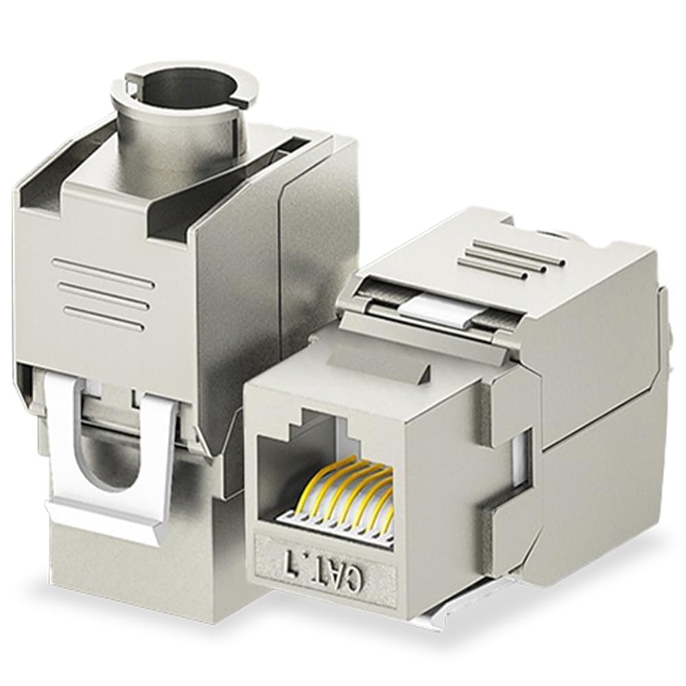 24 Pcs Cat7 Cat6a Keystone Jack Tool-Less Zinc Alloy Module