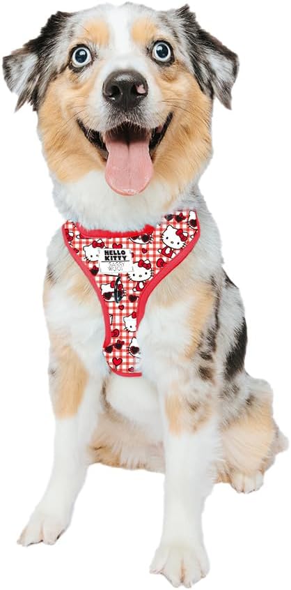 Dog Adjustable Harness - Hello Kitty Red Classic for Medium Dogs