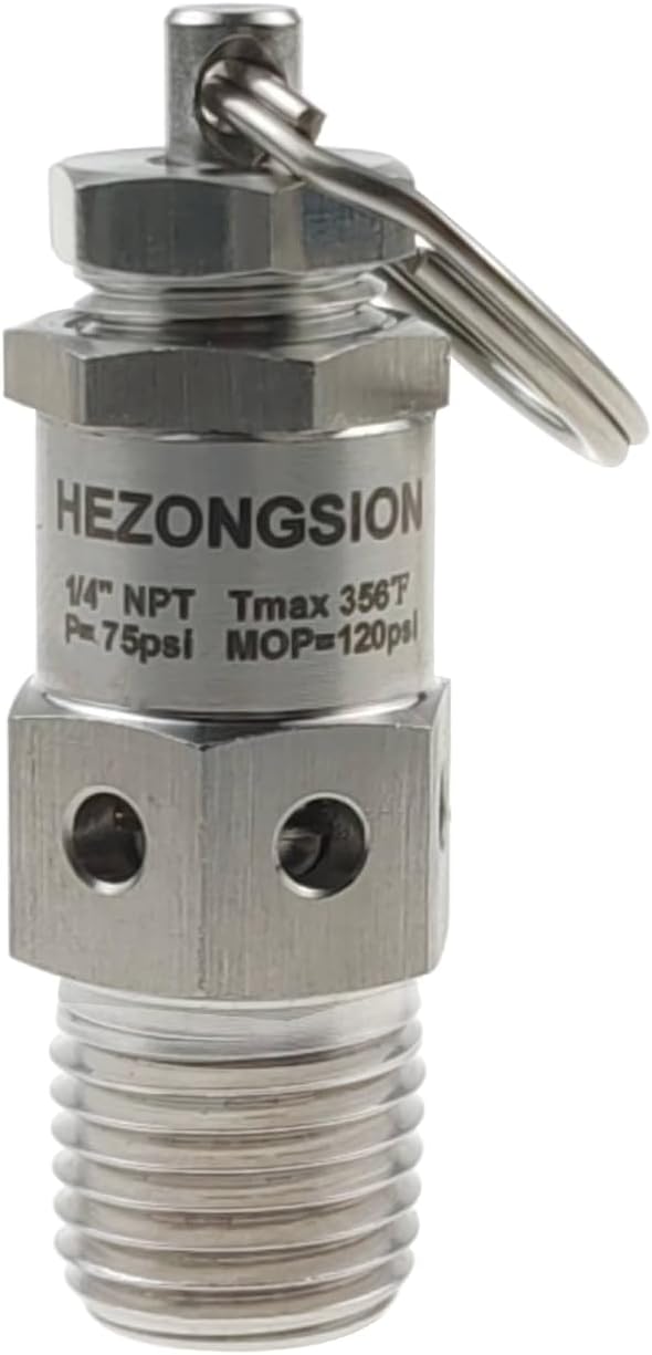 1/4 NPT Male Stainless Steel Mini Adjustable Relief Valve