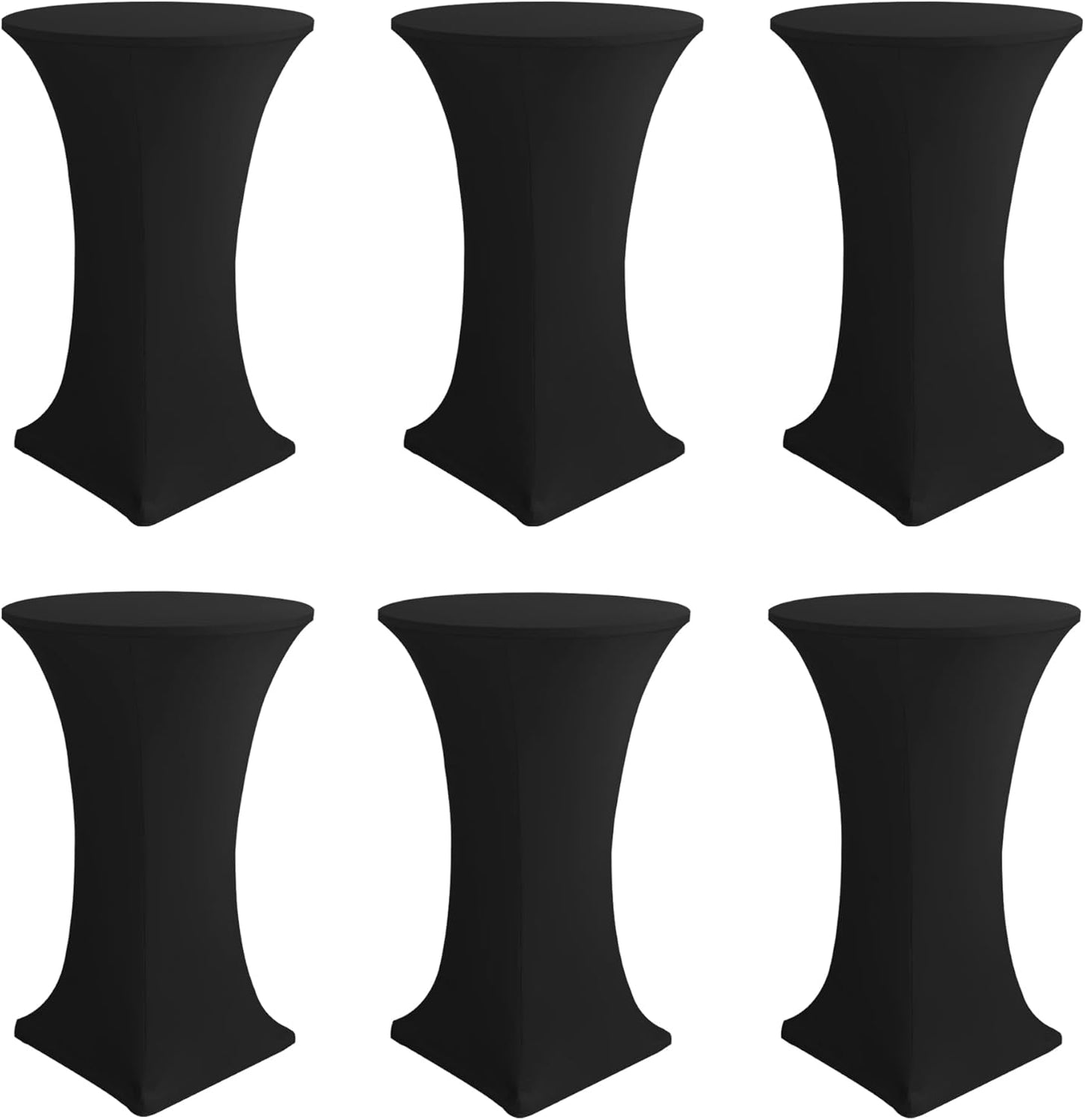 Spandex Round High Top Table Covers for Events - 6 Pack
