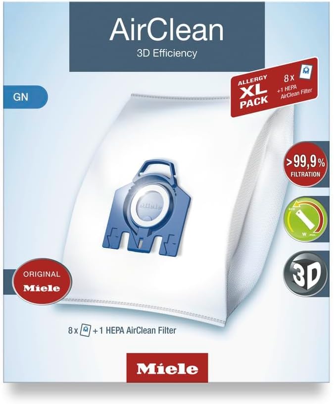 Miele AirClean 3D Efficiency Dust Bag Type GN for Allergy Relief