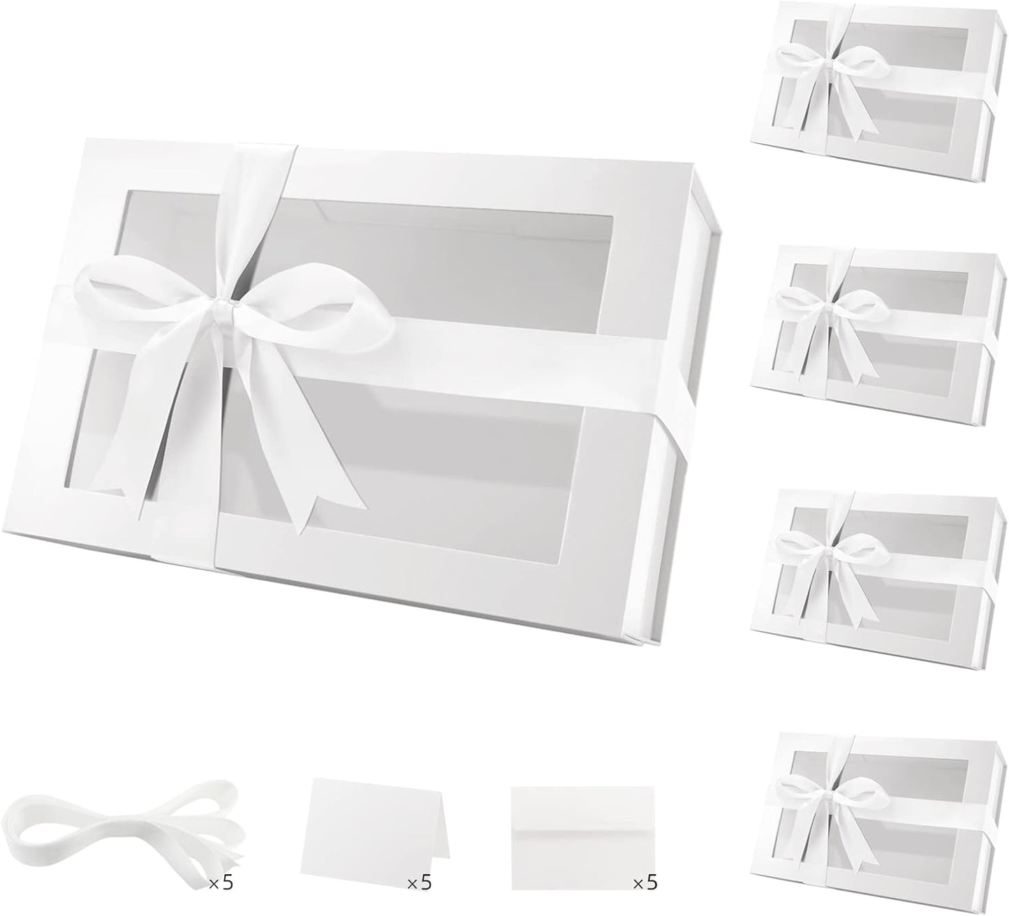 Large White Gift Boxes with Windows for Elegant Presenting