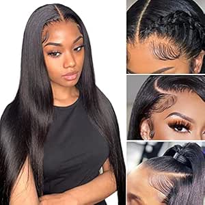 Azkiu Straight Lace Front Wigs Human Hair for Natural Style