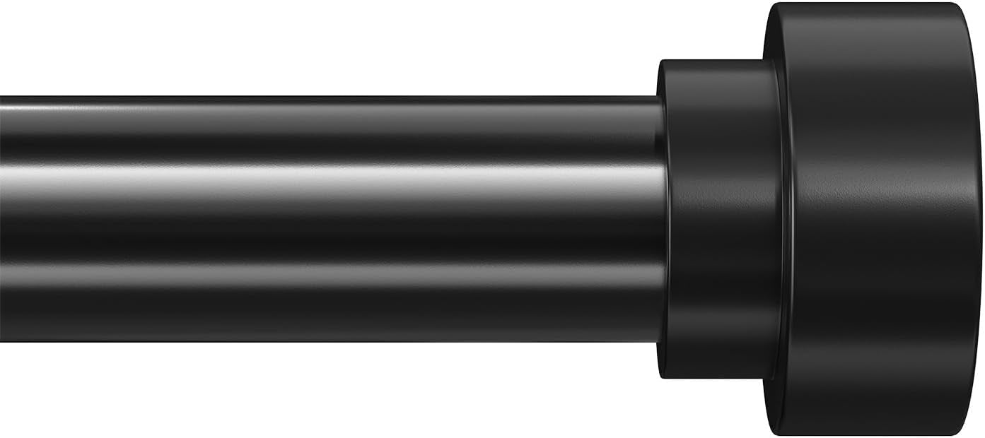 Adjustable Black Curtain Rods - Easy Install, 1 Inch Diameter