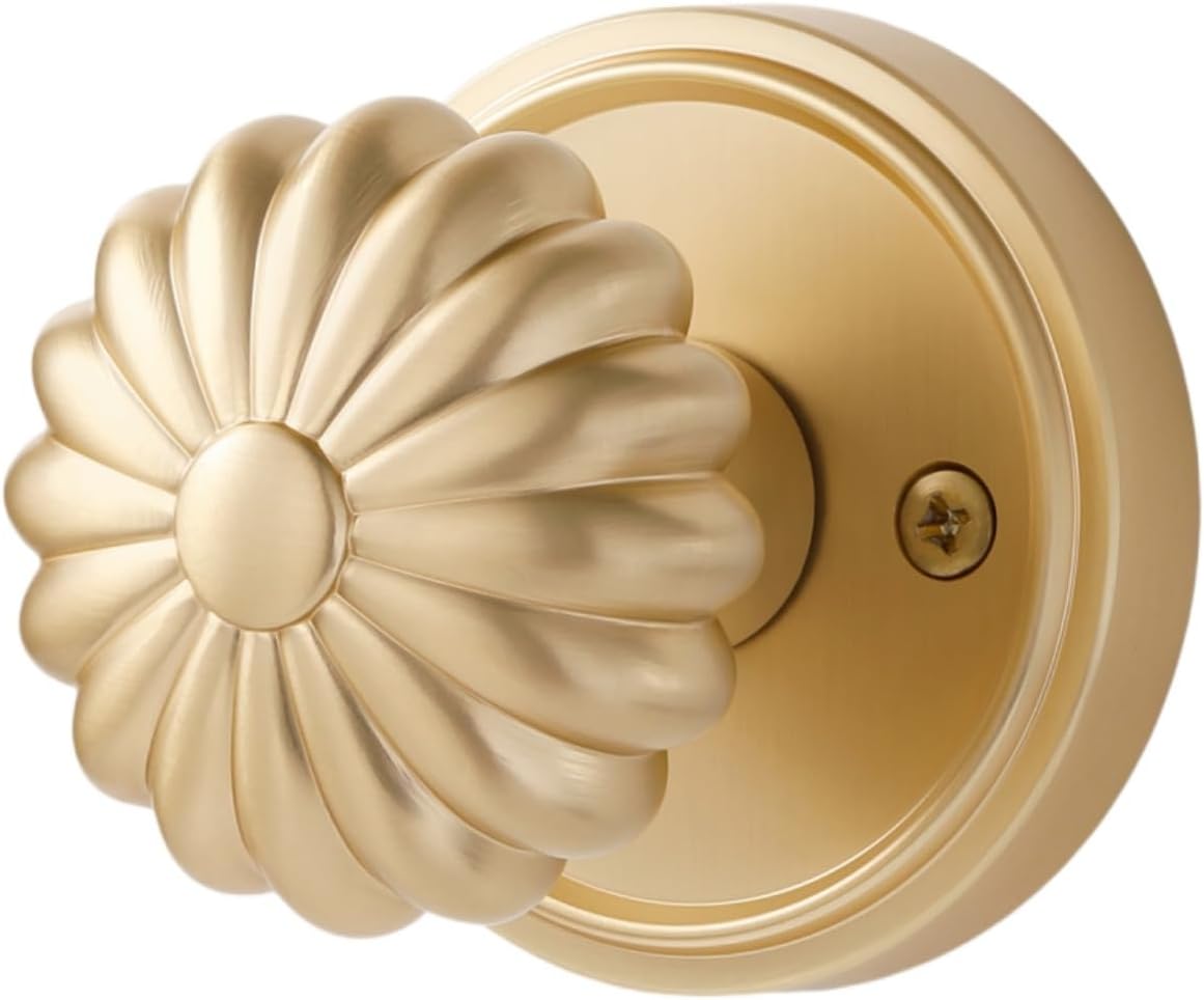 Brushed Gold Passage Door Knob for Elegant Interior Spaces