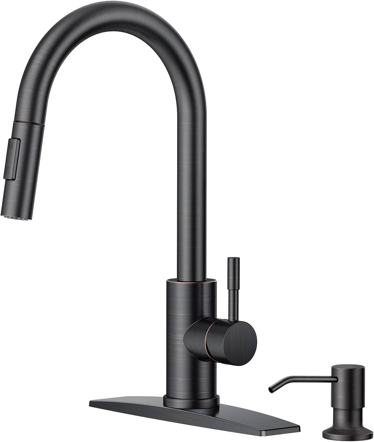FORIOUS Oil Rubbed Bronze Kitchen Faucet with Pull Down Sprayer