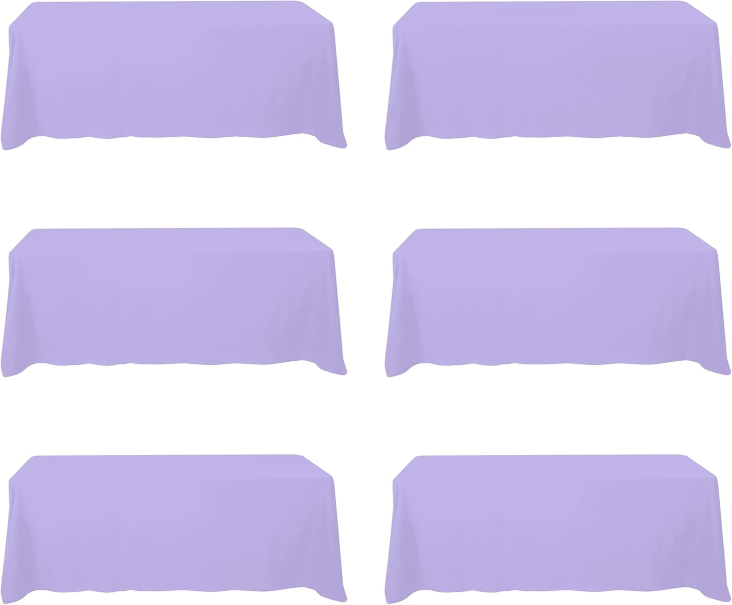 BRILLMAX 6 Pack Lavender Tablecloths for 8 Foot Rectangle Tables