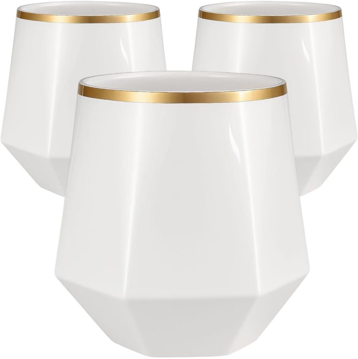 40 Count Diamond Unbreakable Stemless Plastic Wine Glasses