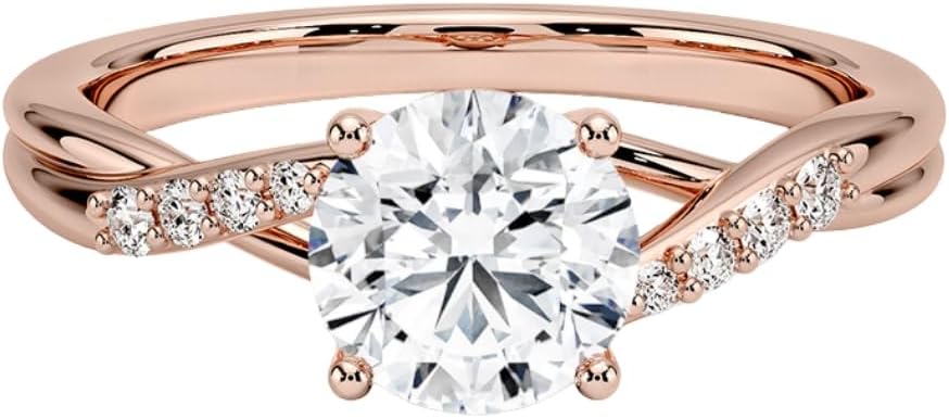 1-3 CT Moissanite Engagement Ring by HK JEWEL - Elegant Gift