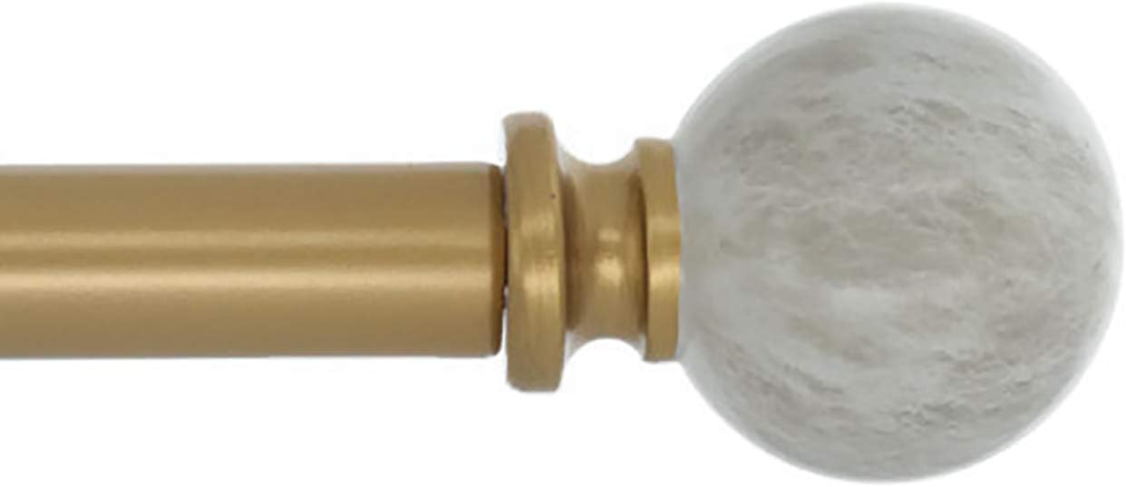 Stylish 1-Inch Curtain Rod with Spanish White Marble Finials