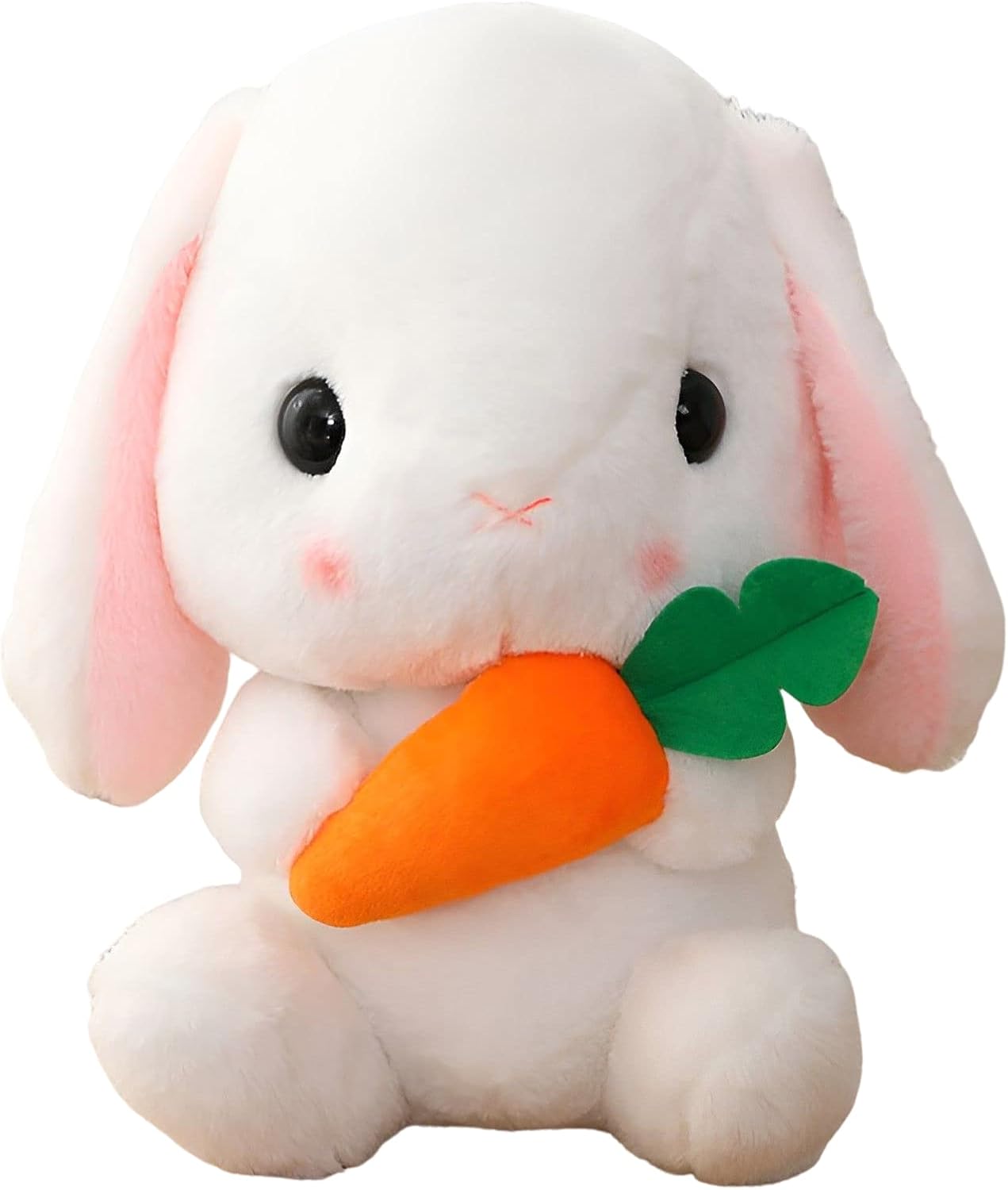 HOUPO Cute White Rabbit Plush Toy - Realistic Long-Eared Bunny
