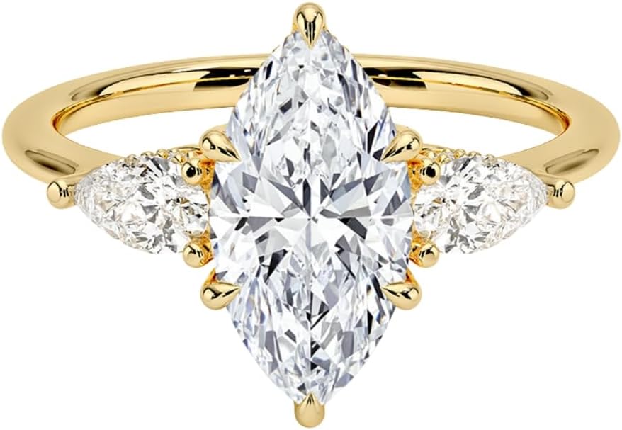 Stunning Moissanite Engagement Ring in 10k 14k 18k Gold