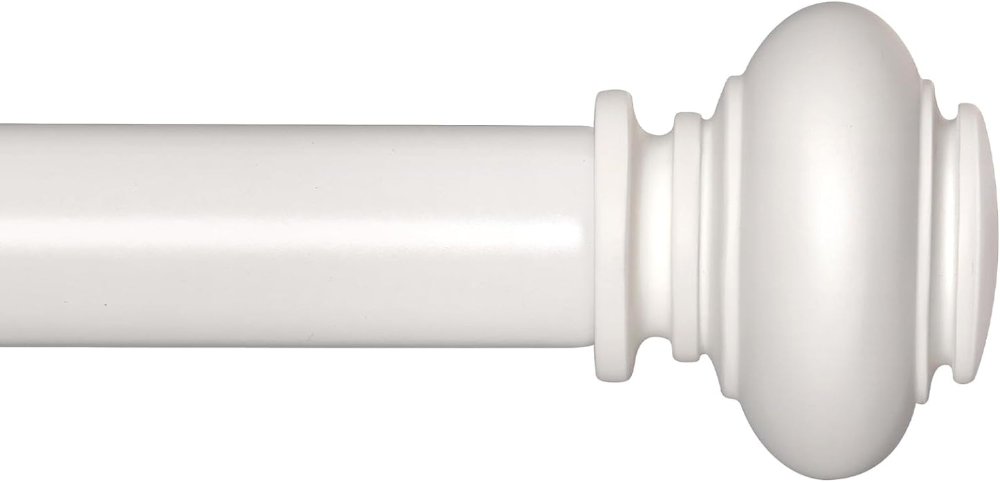 Adjustable White Curtain Rods for Windows 72 to 144 Inches