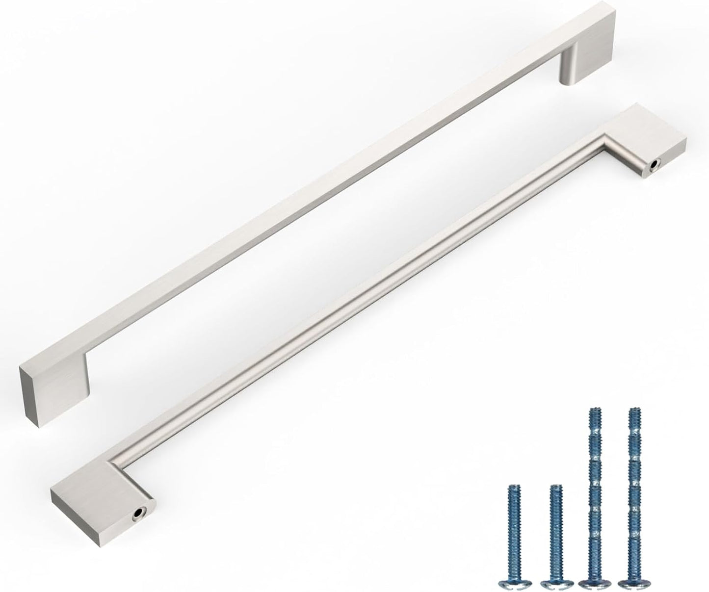 Brushed Satin Nickel Cabinet Pulls - 10 Pack 8.8 Inch Handles