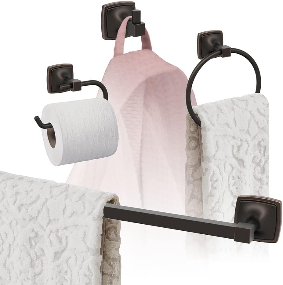 Stature Oil Rubbed Bronze Towel Bar 24 inch Bathroom Set
