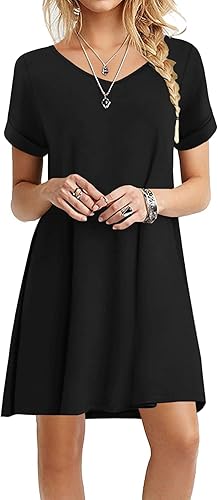WEACZZY Women's Summer Casual Tshirt Dresses with Pockets
