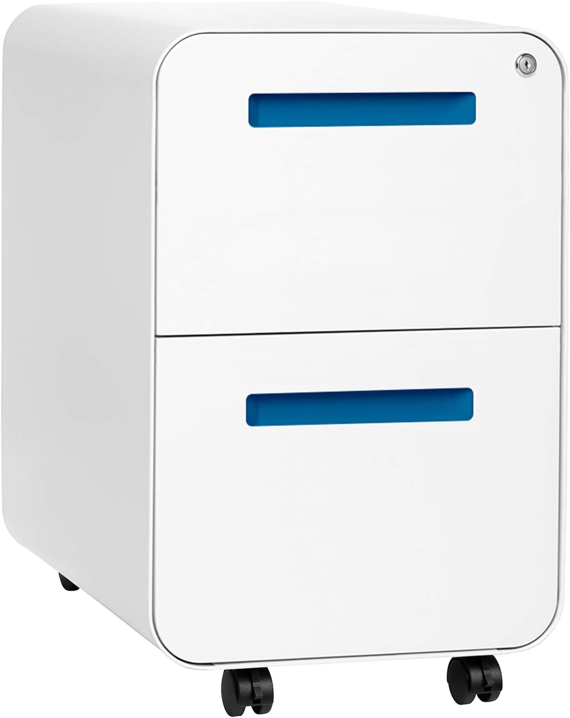 Stockpile 2 Drawer Mobile File Cabinet with Lock for Modern Offices