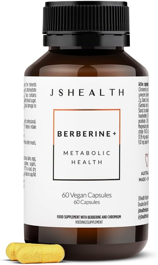 JSHealth Berberine+ Supplement for Metabolic Health - Vegan & Non-GMO