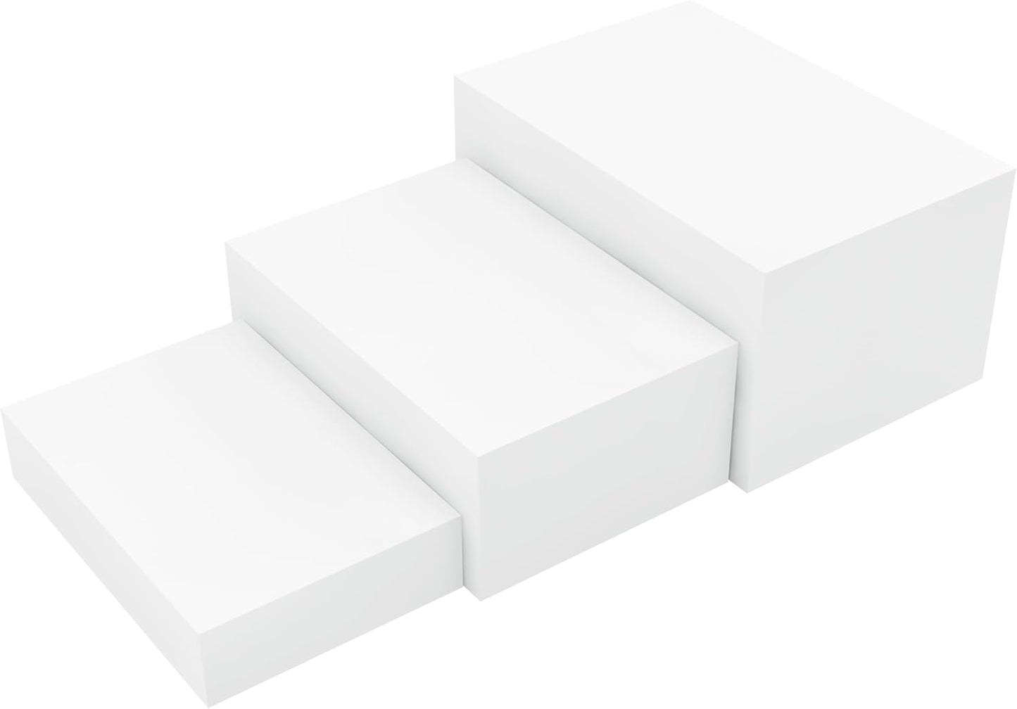 3 Pack White Buffet Food Risers for Elegant Dessert Displays