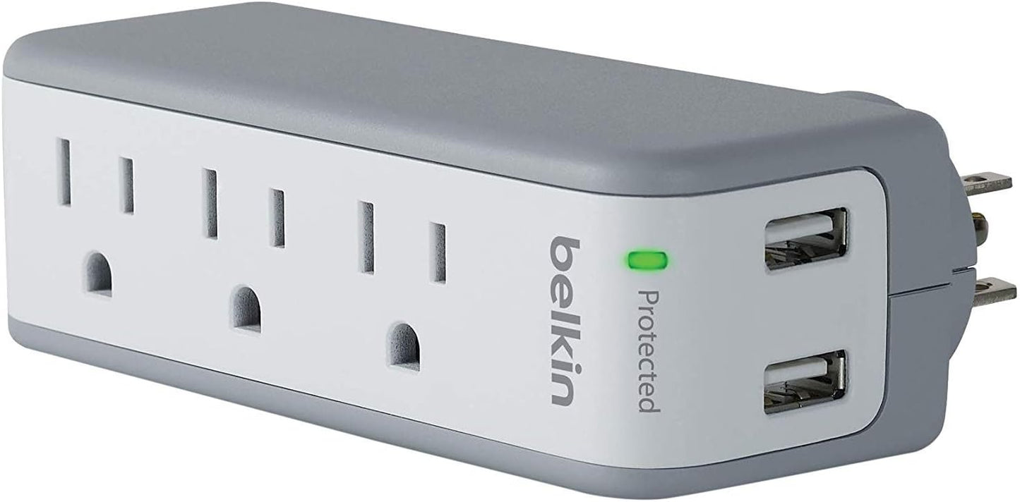 Belkin Wall Mount Surge Protector with USB Ports for Travel