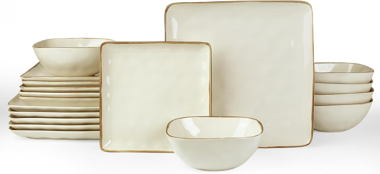 Famiware Ocean Square Plates and Bowls Set for Elegant Dining