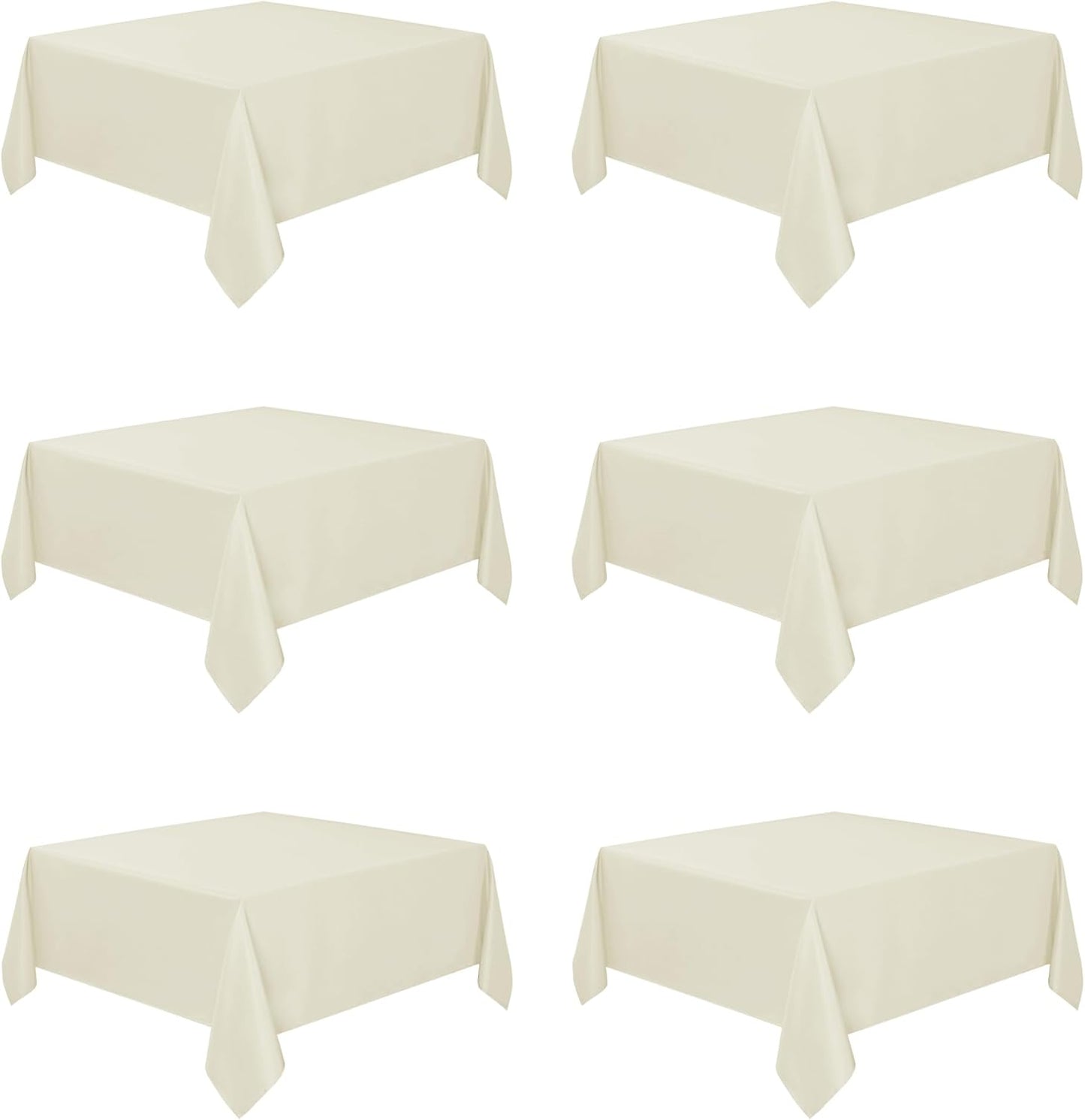 Fitable 6 Pack Square Tablecloths - Stain Resistant & Reusable