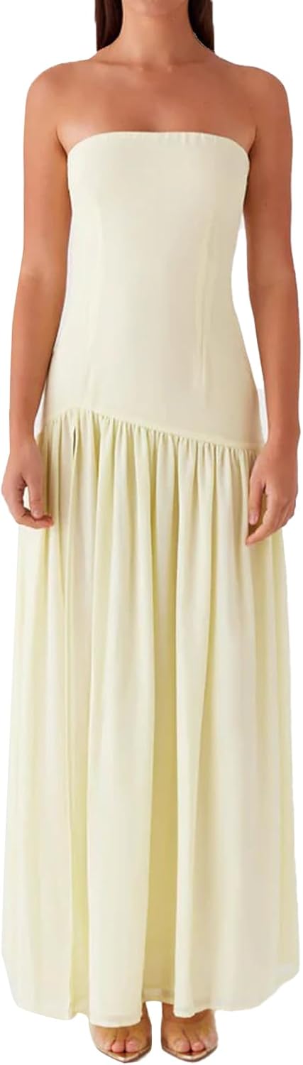 Women Tube Top Dress with Tiger Stripe Mesh for Parties