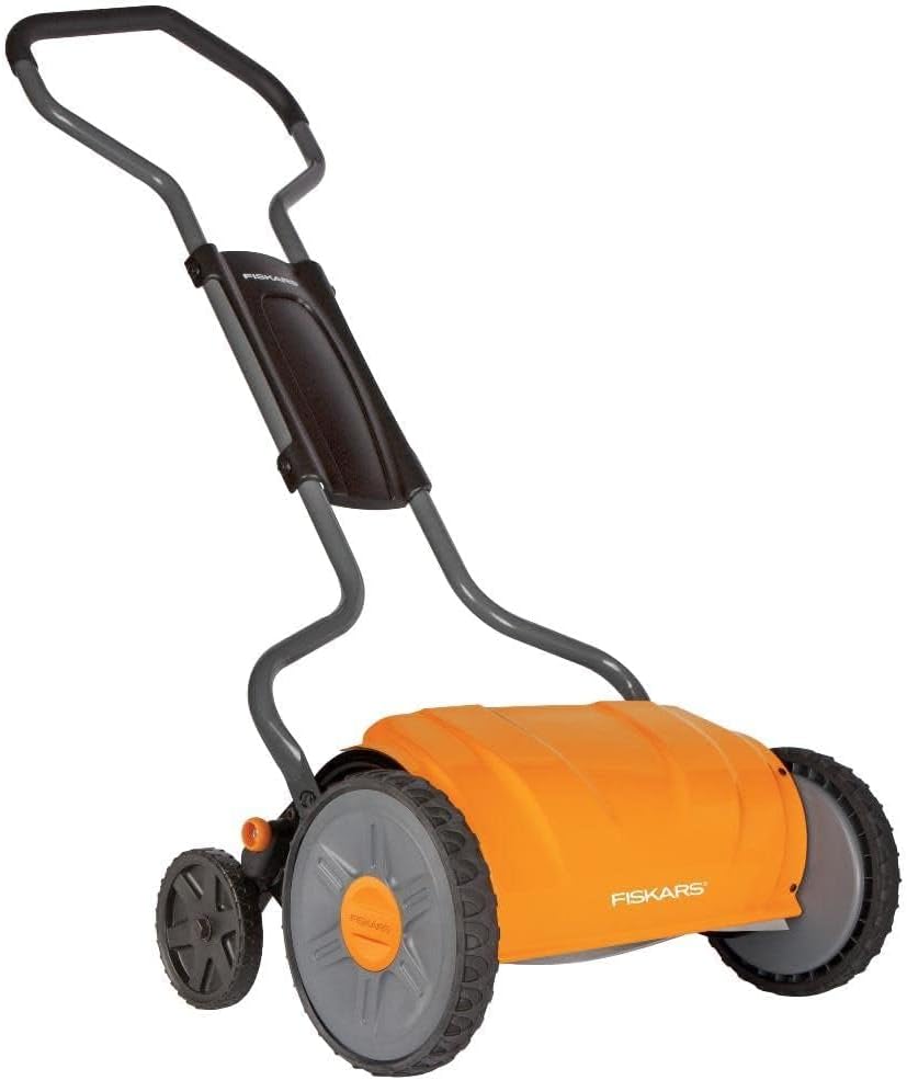 Fiskars Push Mower - 17in Manual Reel Mower for Lawn Care
