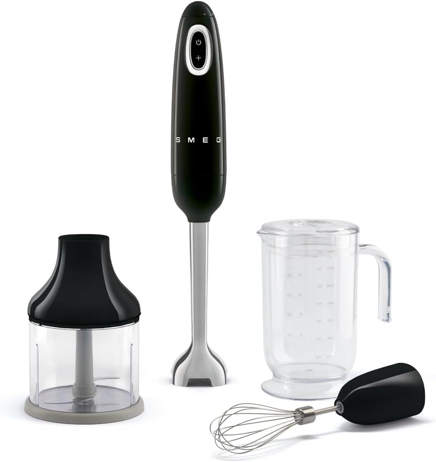 Smeg 5-Speed Handheld Blender Set: Stainless Steel Blades, Ergonomic Design