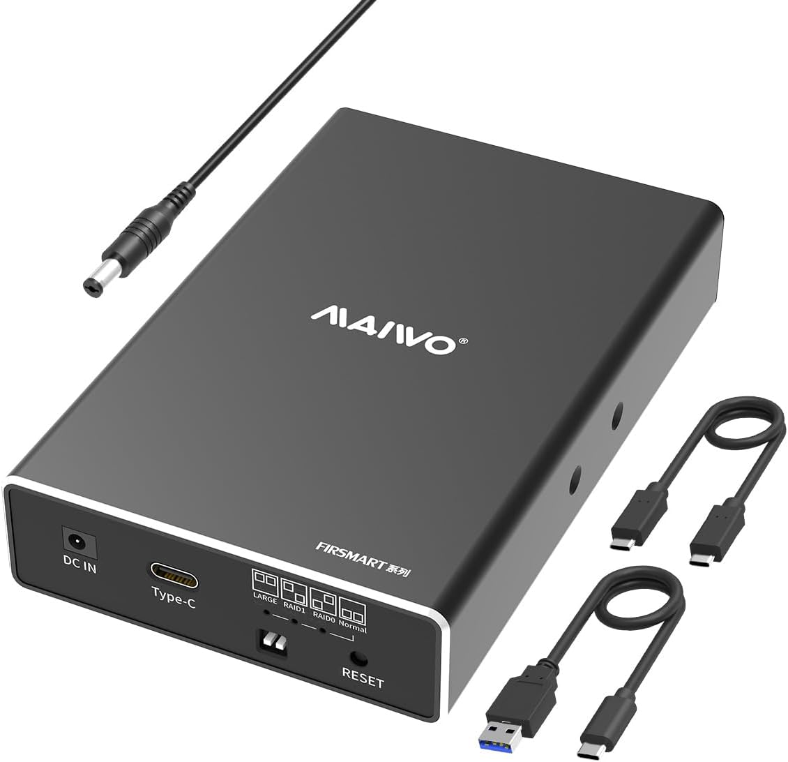 MAIWO Dual Bay RAID Enclosure - 10Gbps Speed