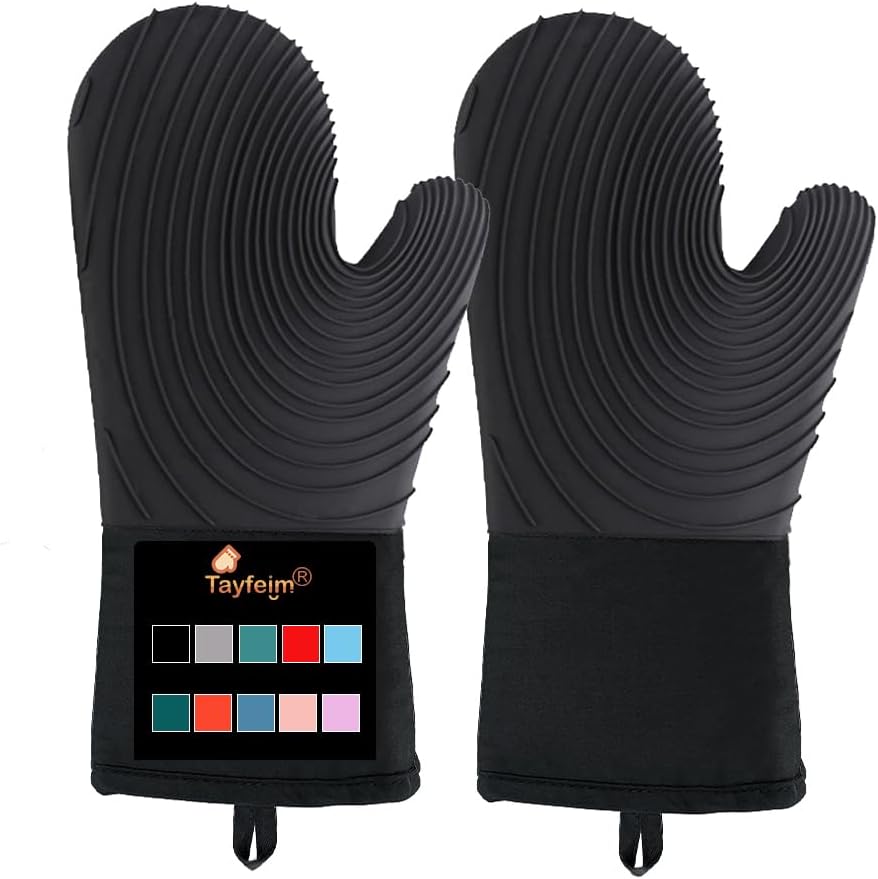 13.6in Extended Heat Resistant Oven Mitts by Tayfeim
