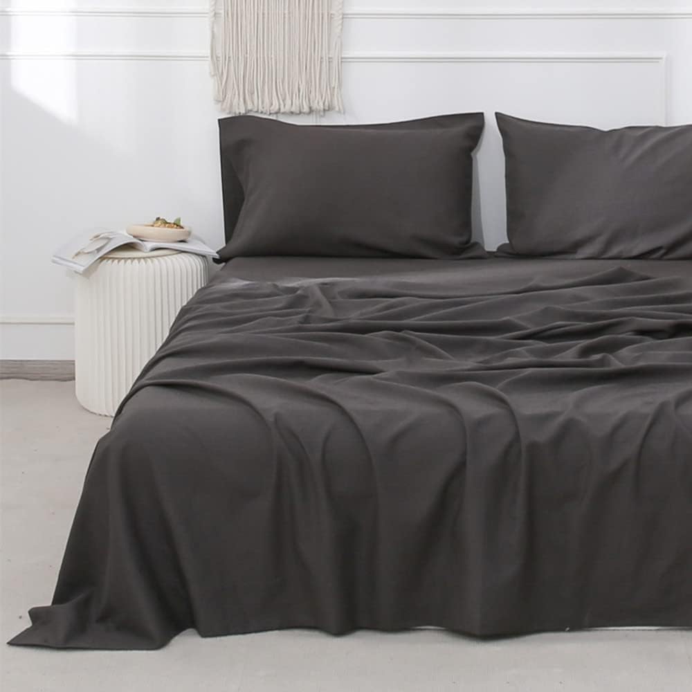 Simple&Opulence Belgian Linen Sheet Set for Queen Size Bedding